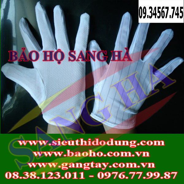 Găng tay chống tĩnh điện phủ hạt nhựa PVC